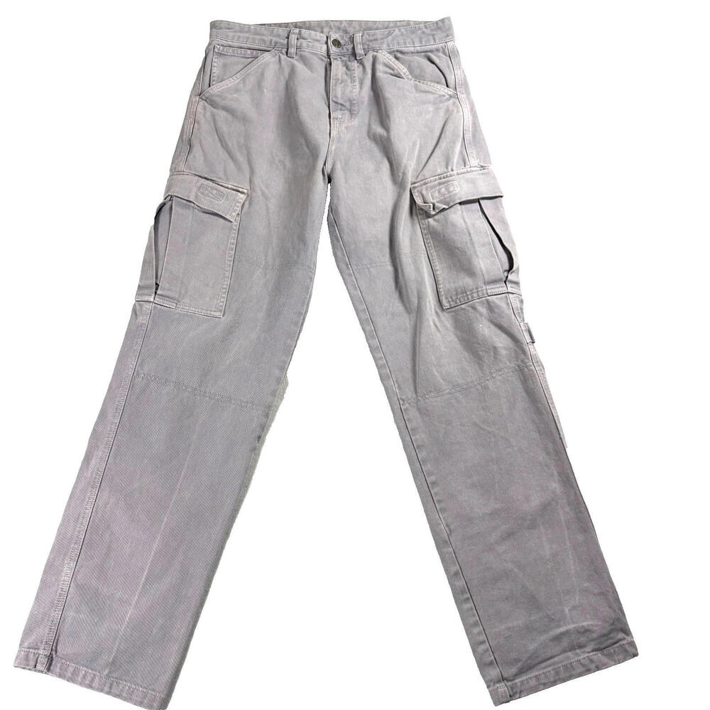 DNWR Mens 32x31 Gray Cargo Utility Pants Tactical Streetwear Y2K Workwear